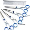 Dog Grooming Scissors Kit Stainless Steel Comfortable Adjustable Screw Professional