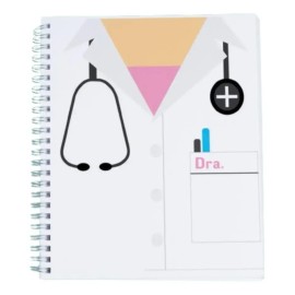 Agenda Doctora 2025 para Médico con Horario y Pasta Dura en Rosa Claro