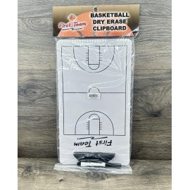 Team Basketball Coach Dry Erase Clipboard First Team White W/ Marker