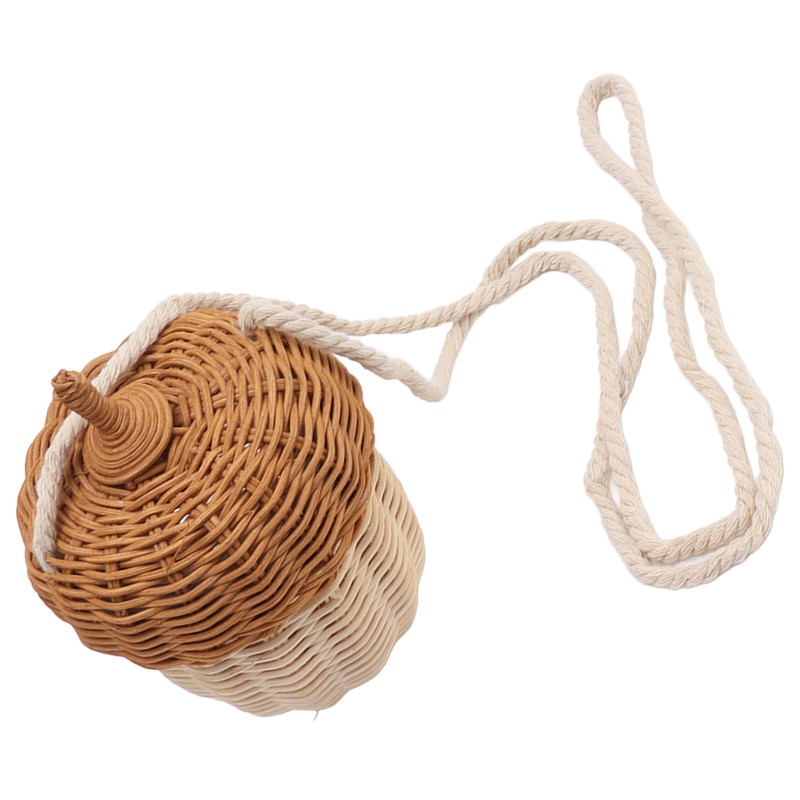 Kids Rattan Storage Basket Hand Woven Decorative Acorn Shaped Basket