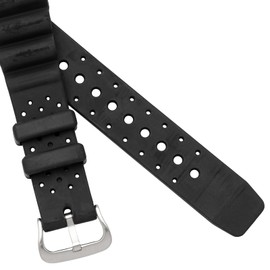 Klefer KU-14 Watch Strap, 0.7 inches (19 mm), Urethane, Water Resistant, Easy, Includes Tools, Black, Black, Casual