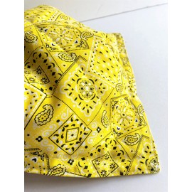Bandana Cotton Print - Set of 2 Bowl Cozies aka Microwave Hot Pads aka Bowl Oven Mitts - 8.5 inches for up to 8 inch bowls (Set of 2 YELLOW Bandana)