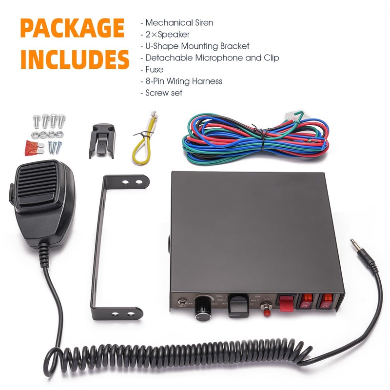 12V 400W 9 Tones Warning Emergency Siren PA System [Slim