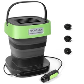 FOOCO LB05 Cordless Pressure Rinseless Sprayer Washer W/Foldable 3.2gal Water Tank, Any-Length Lock Auto-Rewind Hose Reel, Portable Power Washer for Cars, Bikes, Fishing Gear, Garden & Outdoor