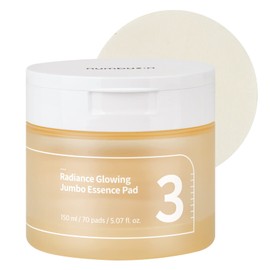 numbuzin No.3 Radiance Glowing Jumbo Essence Pad, 70 Pads / 5.07 fl.oz / 150ml | Jumbo Size Vegan Pad, Radiance, Hydration