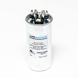Supco Capacitor Round Dual Run 40 + 7.5 uf 370/440 Volts for HVAC Motors Compressors LCD40+7.5X440R Linebacker