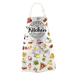 JTOUK NONNA'S Kitchen Apron Grandma Nonna Gift Italian Grandma Gift Italian Cooks Gift (Nonna Season Apron EU)