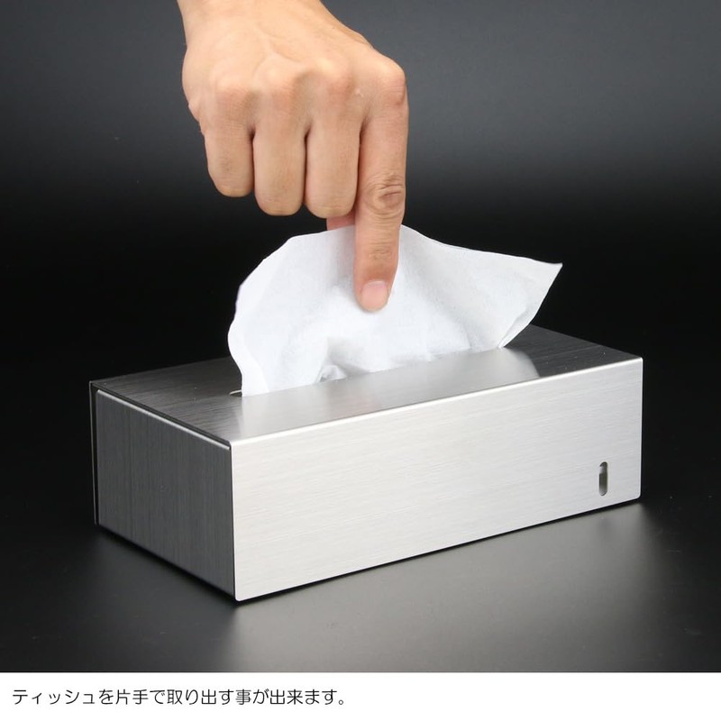 ZEOOR ティッシュボックス 平置き ステンレス ソフトパック 専用 ティッシュケース