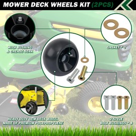 CheeMuii AM125172 Lawn Mower Deck Gauge Wheels Kit Heavy Duty 2 Pack Mower Deck Wheels Compatible with John Deere 48", 54", 60", 62“, 72" Deck Replace for AM125172 AM124706 210-300