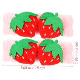 Baluue 2pcs Cartoon Strawberry Face Cleaning Headbands for Women Soft Makeup Hairbands for Spa Face Washing Lightweight Stylish Hair Accessories