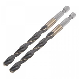 uxcell 2 Pcs High Speed Steel Hex Shank Twist Drill Bit, 8mm Drilling Dia with 1/4 Inch Hex Shank 116mm Length