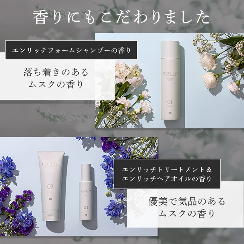 UNELESS Unelles Special Set Carbonated Shampoo Treatment, Hair Oil, Reduces