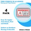 4-Pack - This Vehicle is Alarmed & Immobilised Vinyl Car