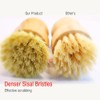 Bamboo Vegetable Brush, Natural Sisal Soft Bristle Kitchen Brush |
