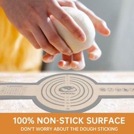 YIIMOOU Silicone Bread Sling Dutch Oven, 2 PCS Non-Stick & Easy Clean Reusable Silicone Bread Baking Mat With Long Handles, Easy to Transfer Sourdough Bread, Grey Round