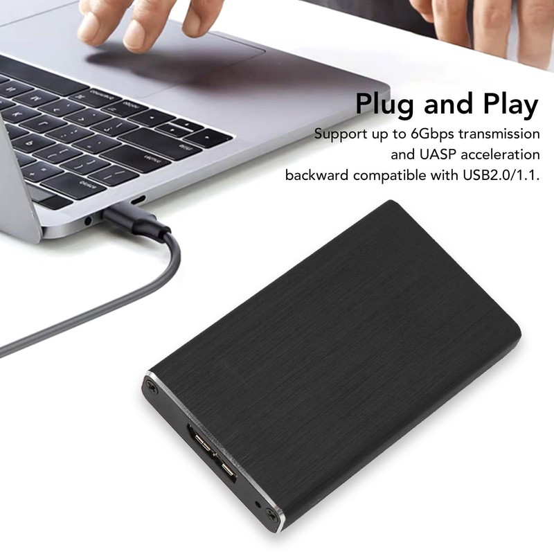 MSATA to USB 3.0 Enclosure, 6Gbps UASP Auto Sleep Aluminium