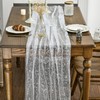 Artoid Mode White Silver Gauze 3 Pcs Table Runner 70x300