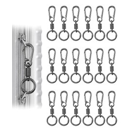 DAWZMR 18 Pcs Zipper Clips Anti Theft, Double Opening Small Carabiner Zipper Locks for Backpacks, Travel Luggage, Purses & Pull Replacements - Gun Black