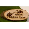 Odin schütze Dieses Heim Baumscheibe Bark Disc Saying Engraving Sign