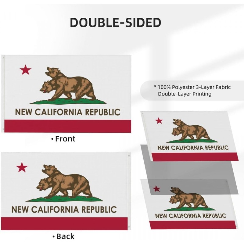 New California Republic Flag 3x5 Ft NCR Flags Double Sided