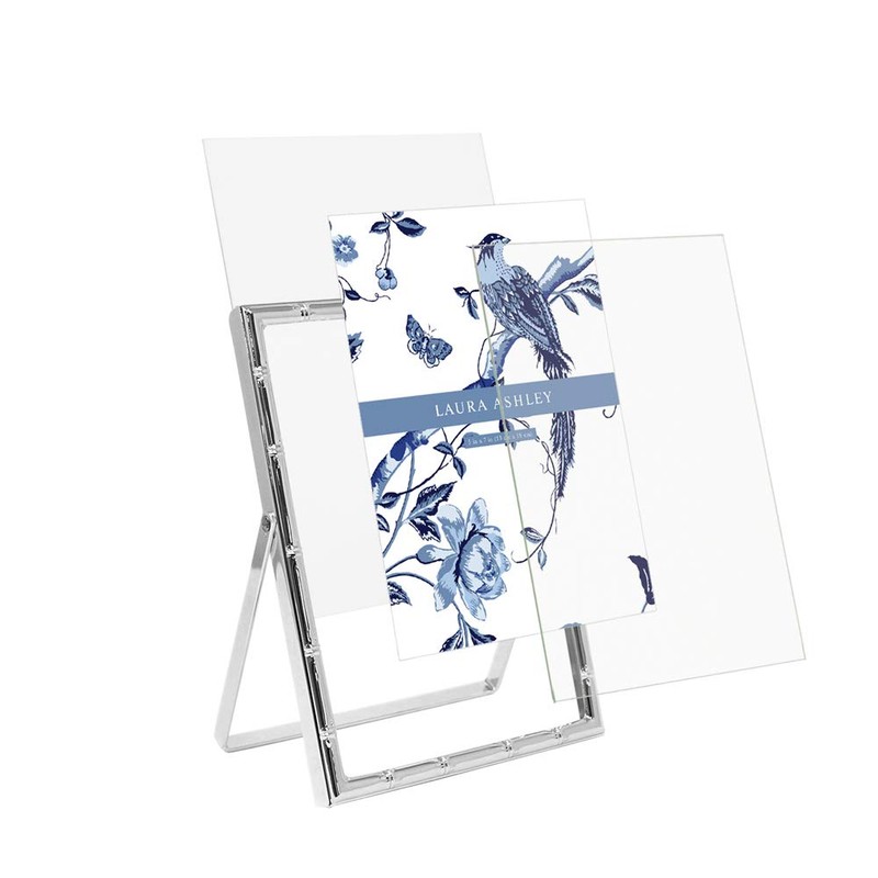 Laura Ashley 5x7 Silver Bamboo Metal Picture Frame (Vertical) with