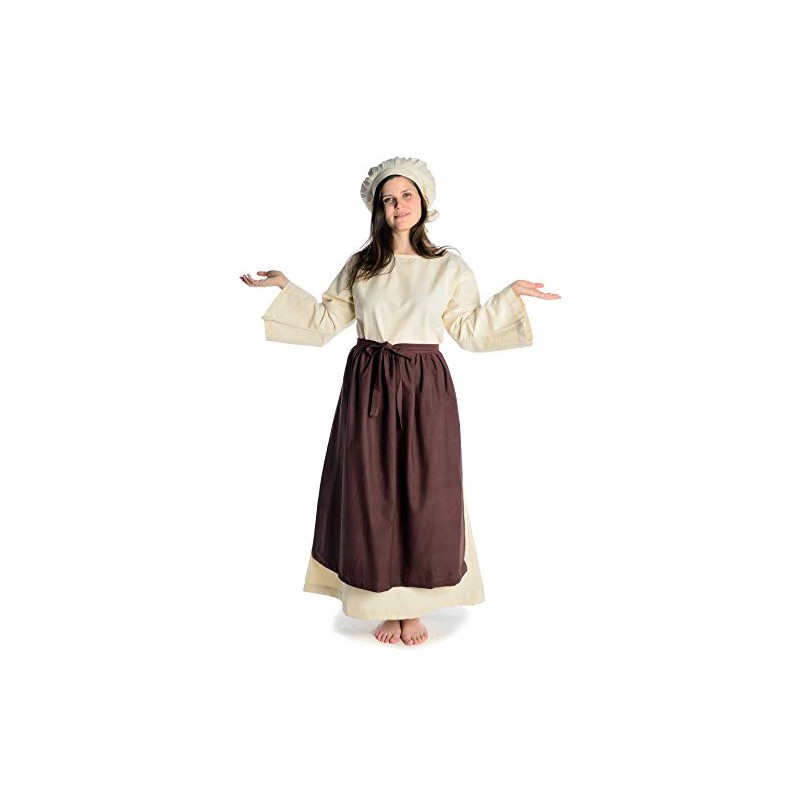 HEMAD Medieval apron Repanse made of cotton, brown, red, green,