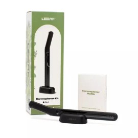 DermaPlane 쉐이브 | 더마플레인 키트 여성용 올메탈 재사용 면도기 및 각질 제거 도구 매칭 스탠드와 리필 10팩 포함 블랙 Black Shave | Dermaflash Exfoliating Kit for Women, All Metal Reusable Razor & Dermaplaning Tool with Matching Stand & 10 Refill Pack, Black