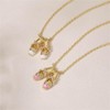 Cute CZ Ballet Shoes Choker Necklace for Women 14k Gold
