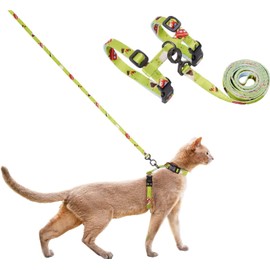 pidan Juego de arnés y correa para gatos, a prueba de escapes, arnés ajustable para gatos grandes y pequeños, arnés ligero y suave para caminar,