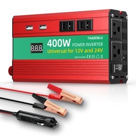 TAGEEBLU 400W Power Inverter, DC 12V/24V to 110V AC Car Inverter for Truck, Home, Vehicles, Laptop, Trip
