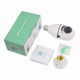 Generic Home Indoor Floodlight 355 Degree Wide Angle Long Range Ptz Baby Monitor IP WiFi Light Bulb Camera, White, EGP-PROTOOL-002