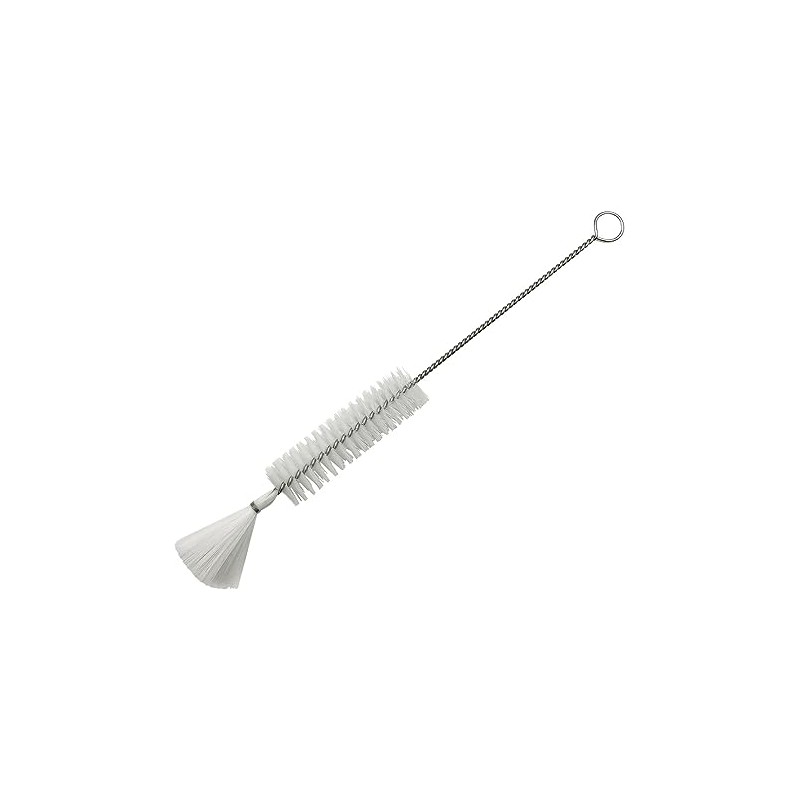 As One ABS-S5PW Syringe Cleaning Brush, PBT Bristle, White, 8.3