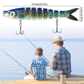 Newofview Set of 3 fishing lures, rubber fish lures, artificial bait wobbler, pike fish bait set for pike, perch, zander