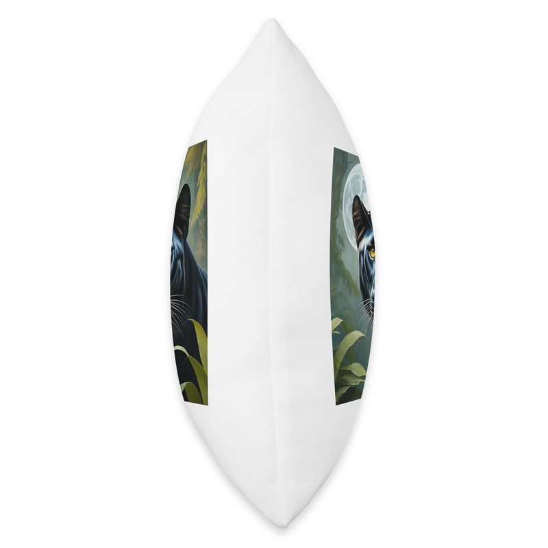 Black Panther with Full Moon Throw Pillow