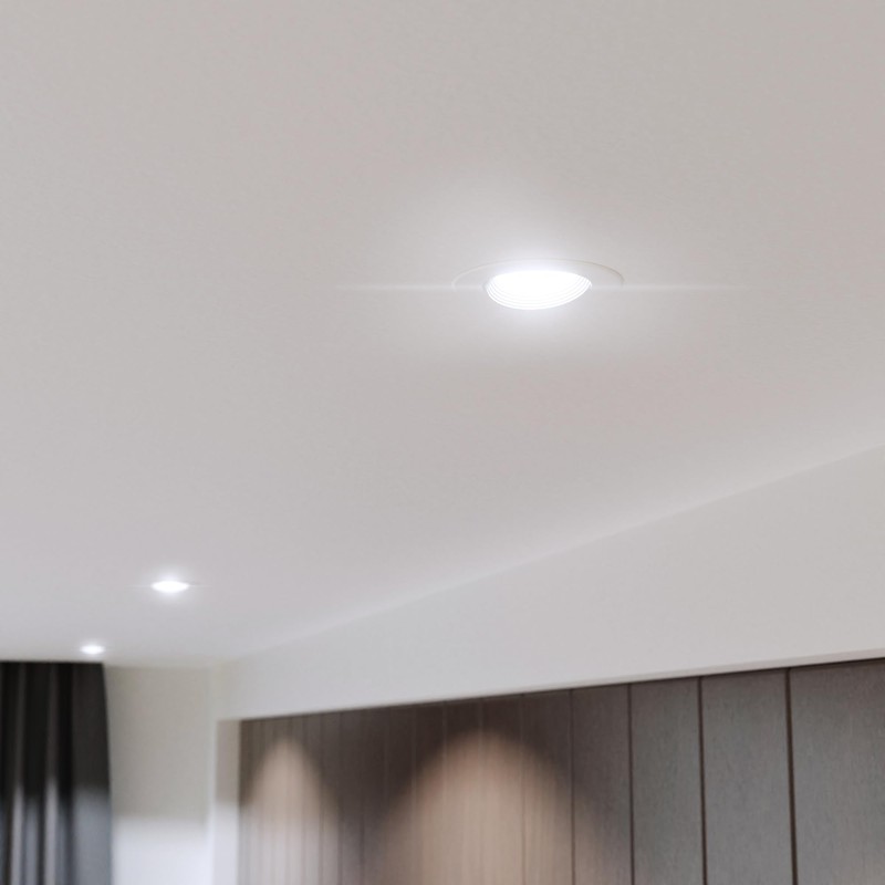 ledscom.de 12 pcs. recessed Ceiling Frame KUN, Round, swivelling, White