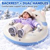 34.3 Inch Inflatable Snow Tube with Backrest and Handles, Thickened