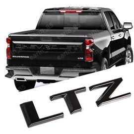 Replacement for 2019-2023 Silverado 1500 Rear Tailgate LT LTZ Letter Logo 3D Emblem Badge Sticker Z71 (Glossy Black, LTZ)