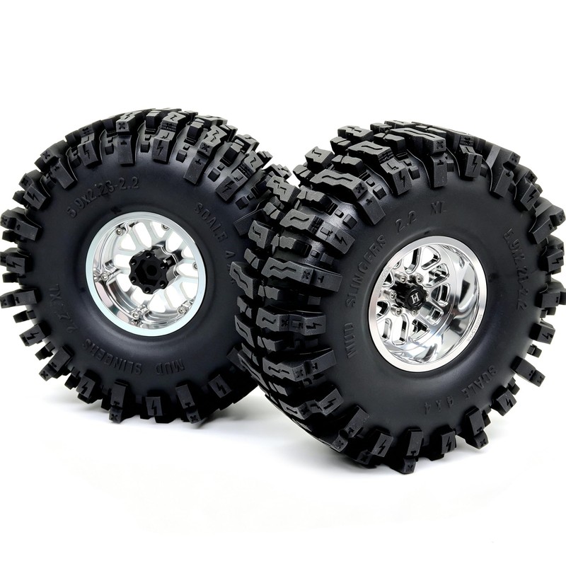 HOBBYSOUL 5.9'' Tall Mud Slingers XL RC 2.2 beadlock Wheels