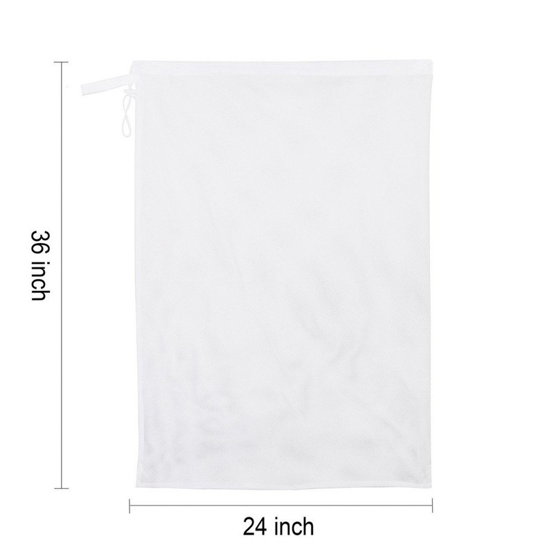 DurReus Large Mesh Drawstring Travel Laundry Bag Durable,Reusable,Foldable,Heavy Duty Storage