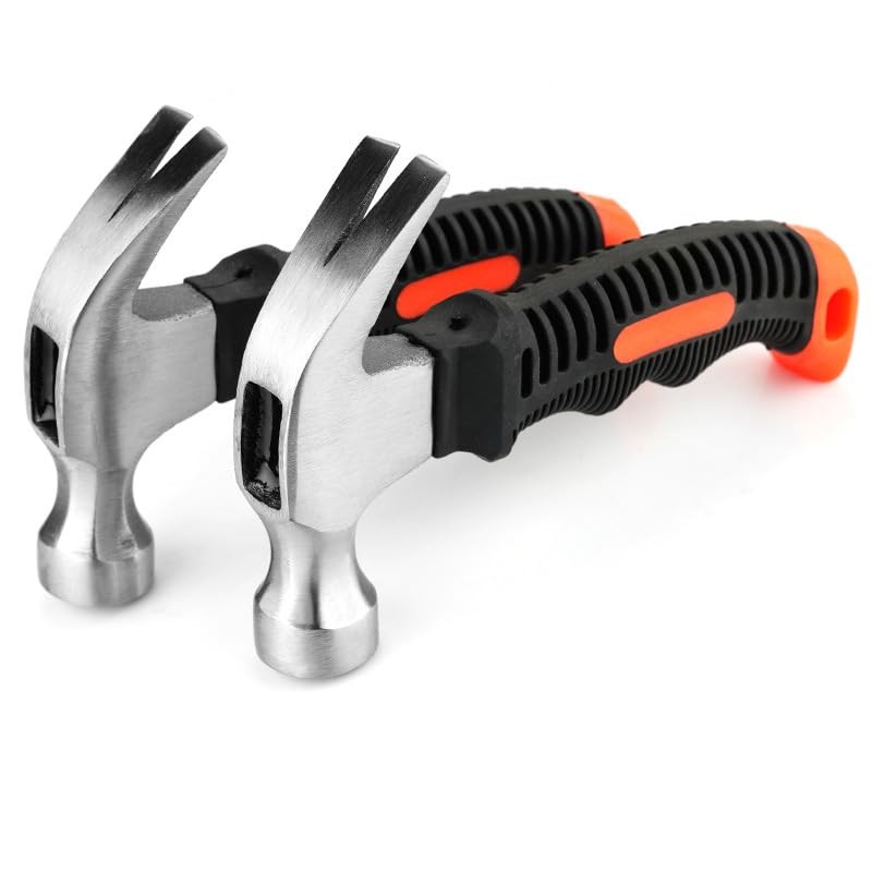 cSeao 2-Pack Hammer, 8oz, Small Camping Claw Hammer, Hammer, Stubby