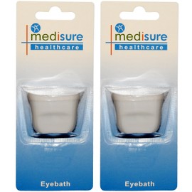 Mediusure Healthcare One Size Plastic Eyewash Pain Relieve Cleaning Eye Bath Cup x 2