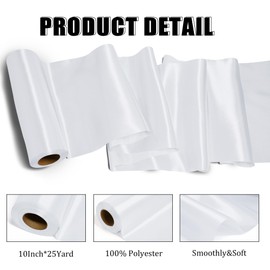 LoomJoyz White Satin Ribbon 250mm(10 Inch) Wide Silk Ribbon 23 Meters Thick Ribbon for Cutting Grand Opening Ceremony Sash Wedding Decoration Birthday Party Bow Gift Wrapping Craft