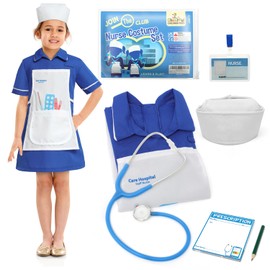 Cheerful Children Toys Children Nurses Costume - Real Stethoscope Included - Kids Nurse Costume - Fancy Dress for Kids & Toddlers - Dressing Up Clothes for Girls Age 3 4 5 - Kids Dress Up