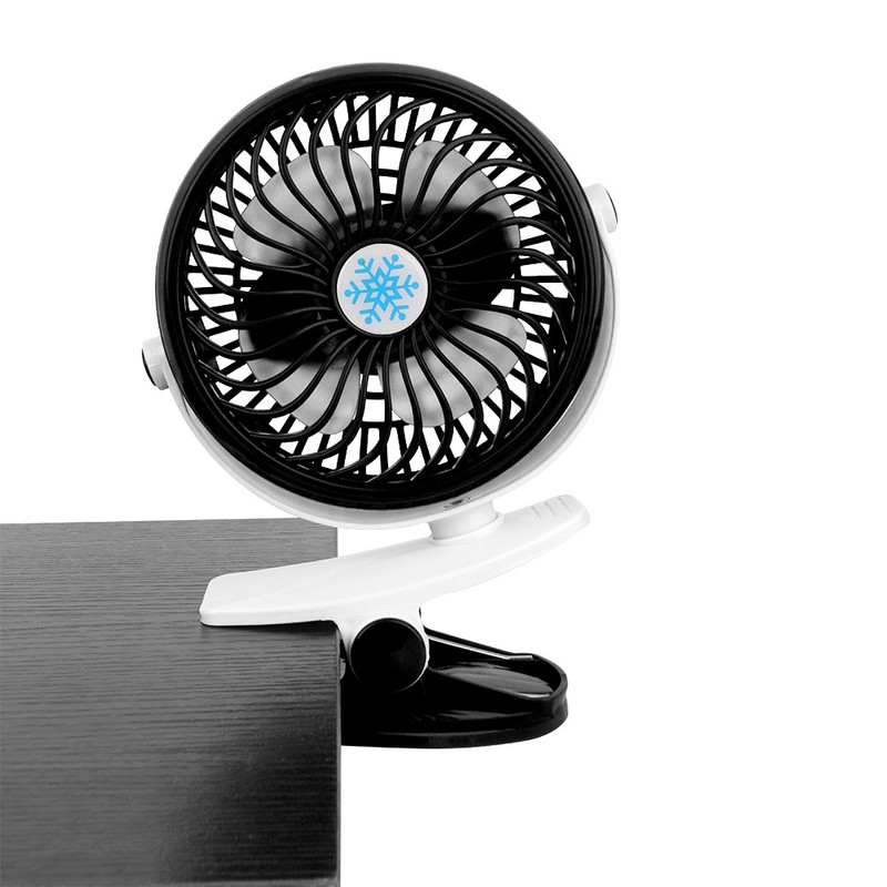 Portable Mini USB Table Fan Rechargable Battery Clip On Desk