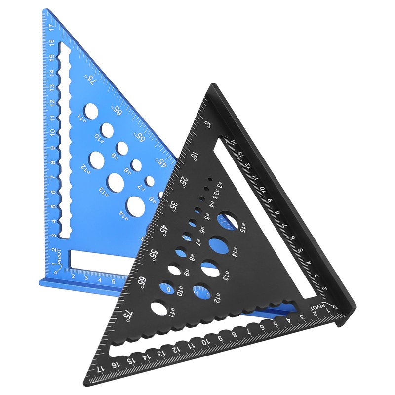 UNGFEI 2 Pack 7 inch Metric Triangle Ruler Square, 180mm