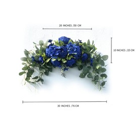 Wedding Arch Flowers, 30 Inch Rustic Artificial Floral Swag for Door Lintel, Green Leaves Rose Peony Sunflowers Table Centerpieces Home Decoration