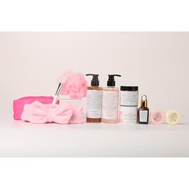 Saint Roy Regalos Spa Mujeres Kit Cuidado Personal Piezas Aroma Rosa Limpiador Facial Gel Baño Exfoliante Crema