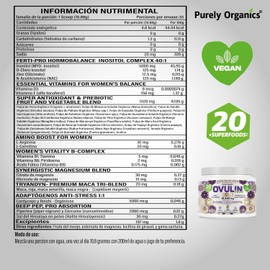 Ovulin Greens en Polvo | Myo y D-Chiro Inositol 30 servicios | Sabor Natural a Frutas