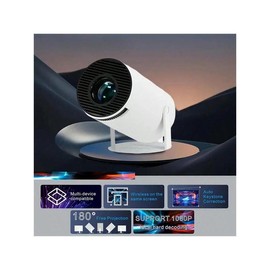 Family House Mini Projector Smart Home Theater Compatible With HD Screen Remote Control Portable Outdoor Movie Projectors - Color: Black