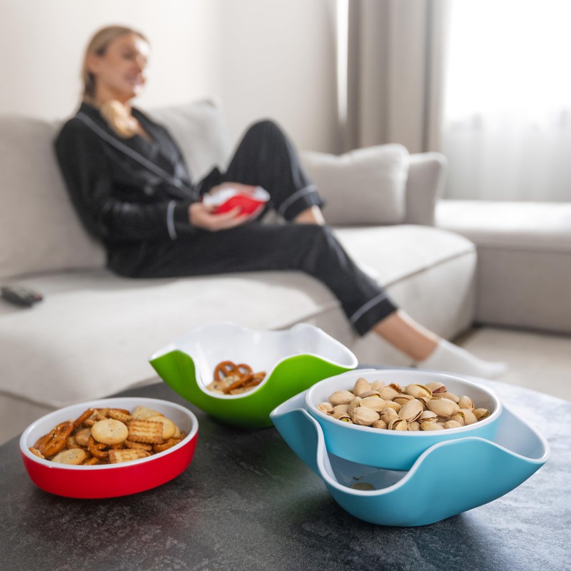 Seabella Stackable Party Snack Bowls , Pistachio & Peanut Bowls